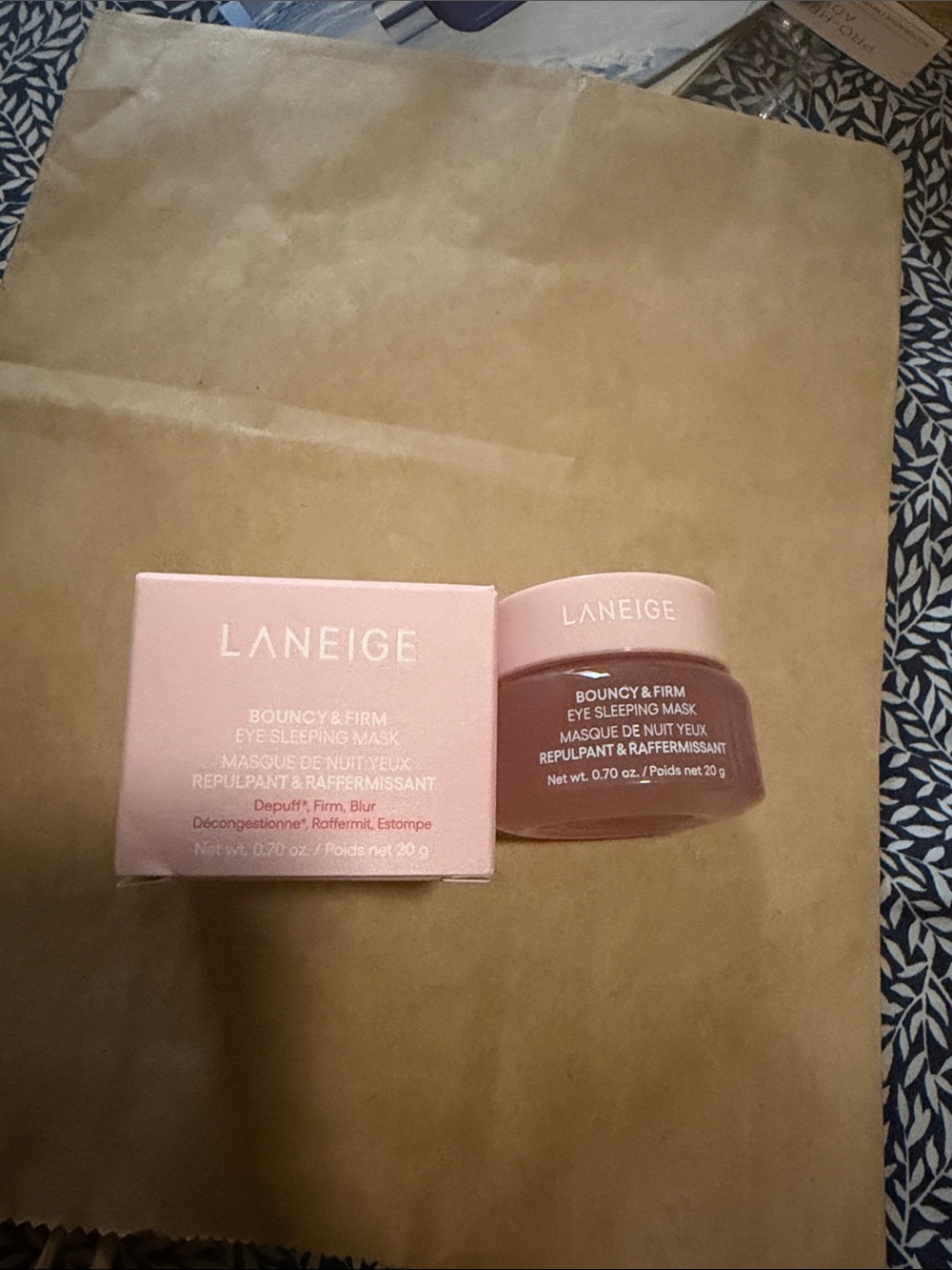 LANEIGE Pink Bouncy & Firm Eye Sleeping Mask